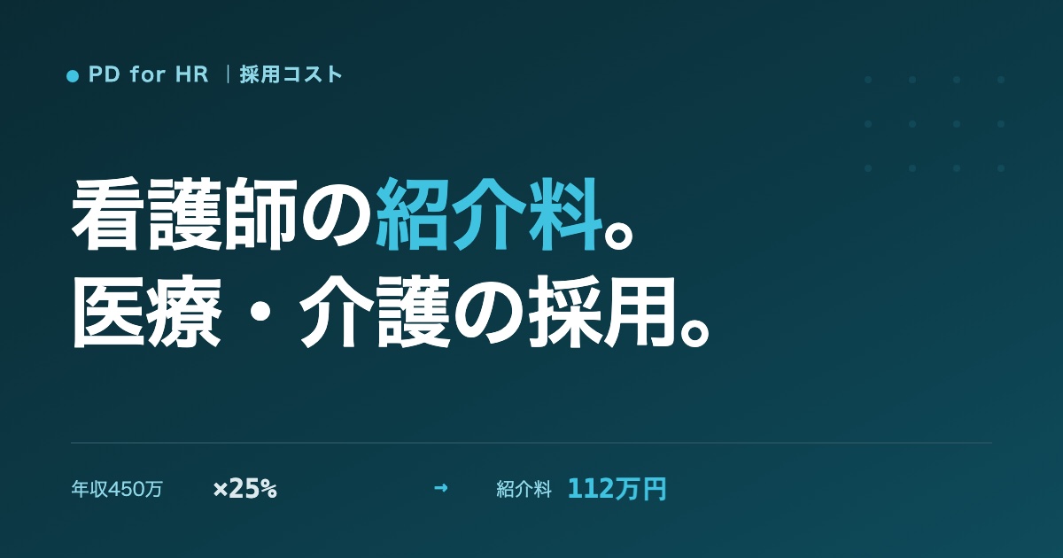 看護師の人材紹介料の相場のイメージ