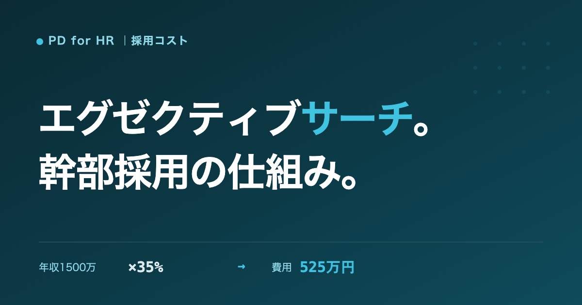 エグゼクティブサーチの費用と仕組みのイメージ