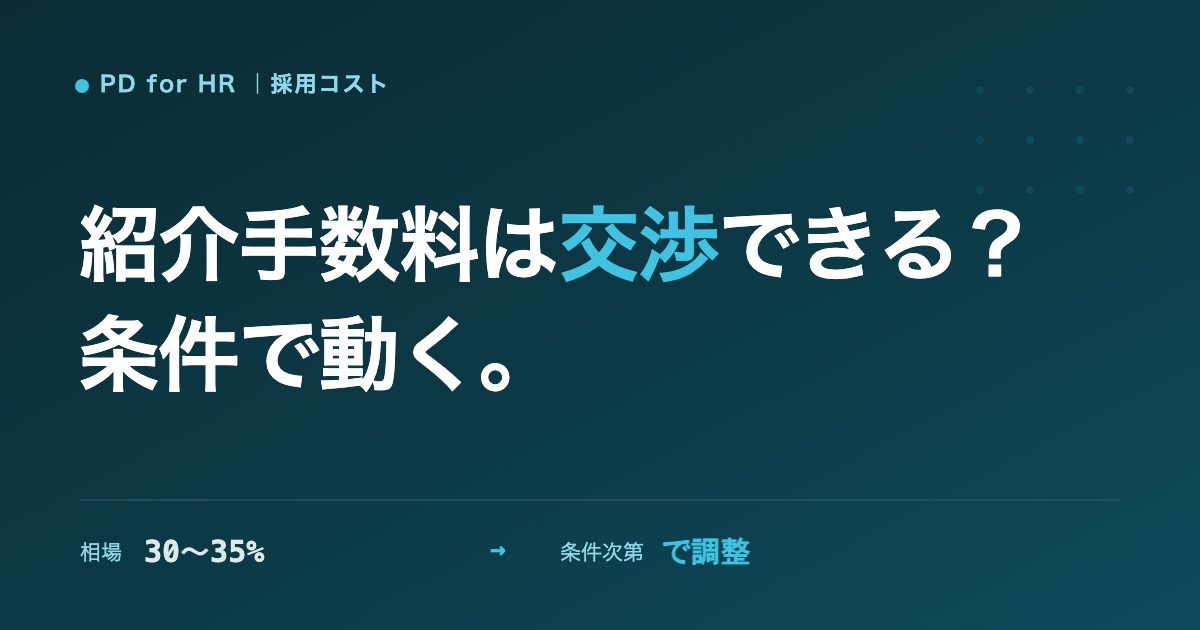 人材紹介の手数料は交渉できるのかのイメージ