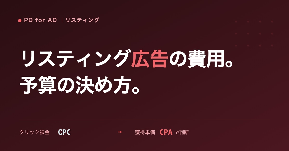 リスティング広告の費用の仕組みと予算の決め方のイメージ