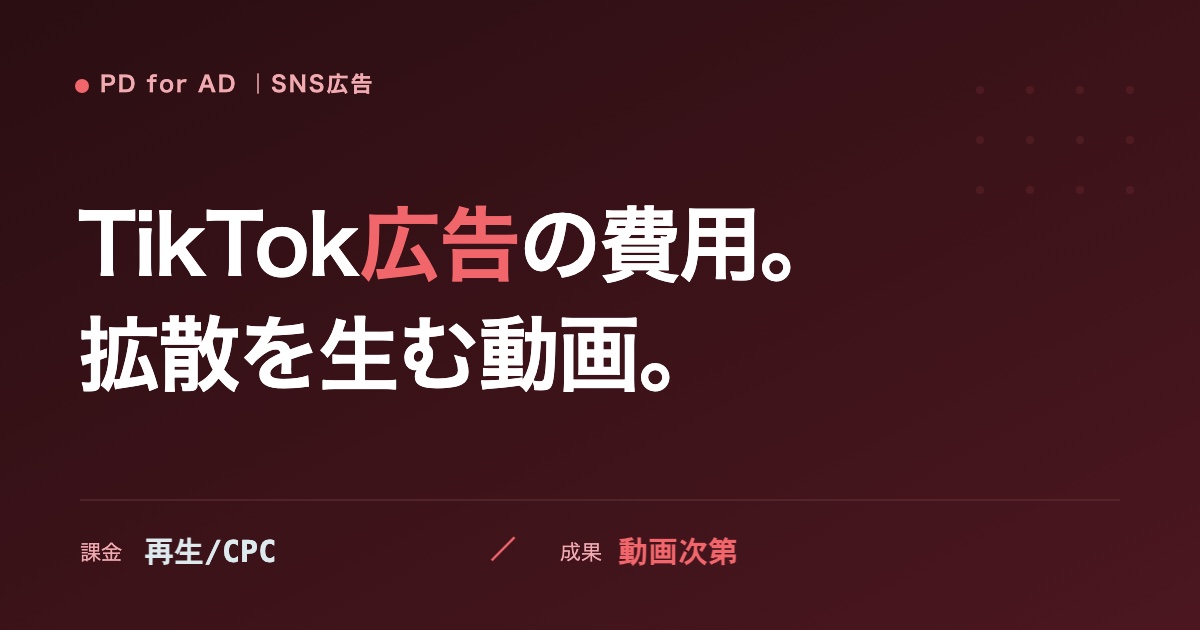 TikTok広告の費用と始め方のイメージ