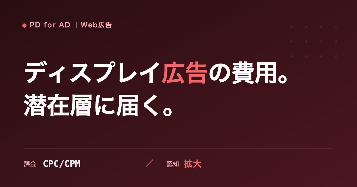ディスプレイ広告の費用と課金方式のイメージ