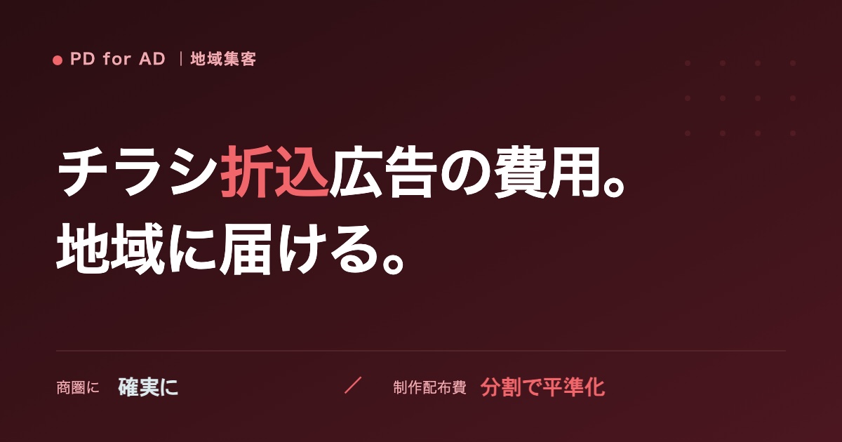 チラシ・折込広告の費用のイメージ