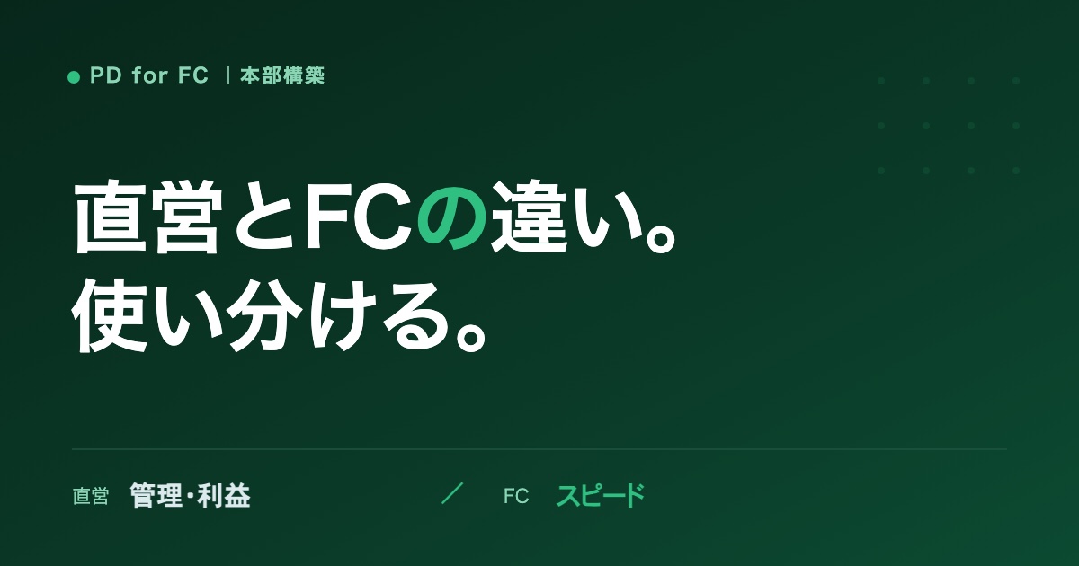 直営とフランチャイズの使い分けのイメージ
