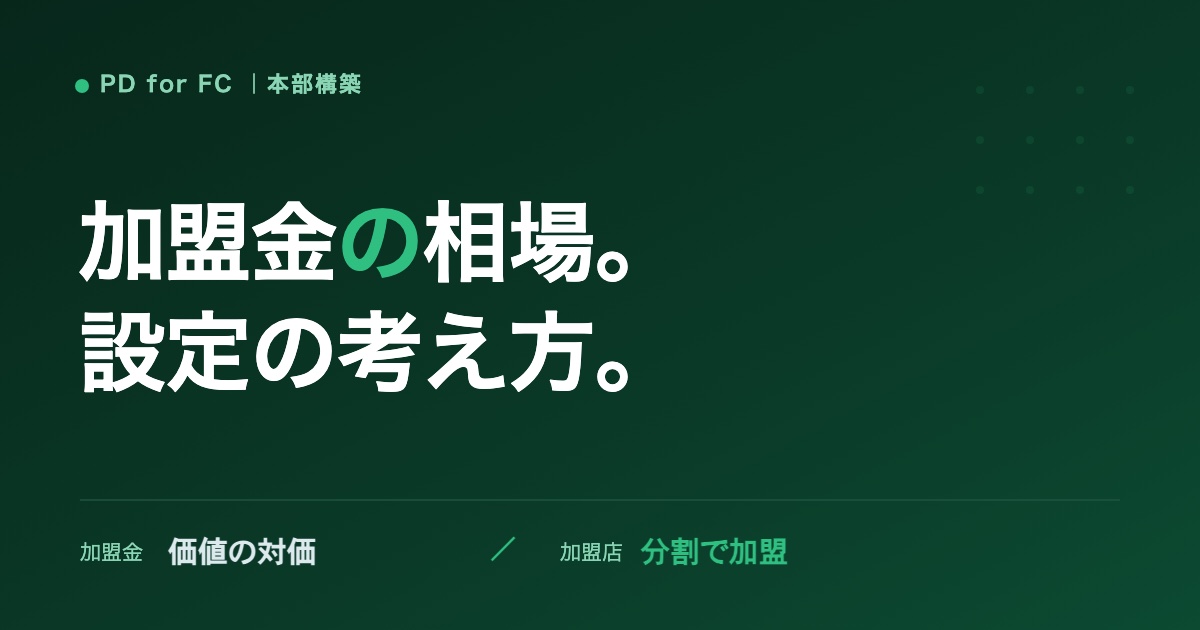 加盟金の相場設定と業種別の考え方のイメージ