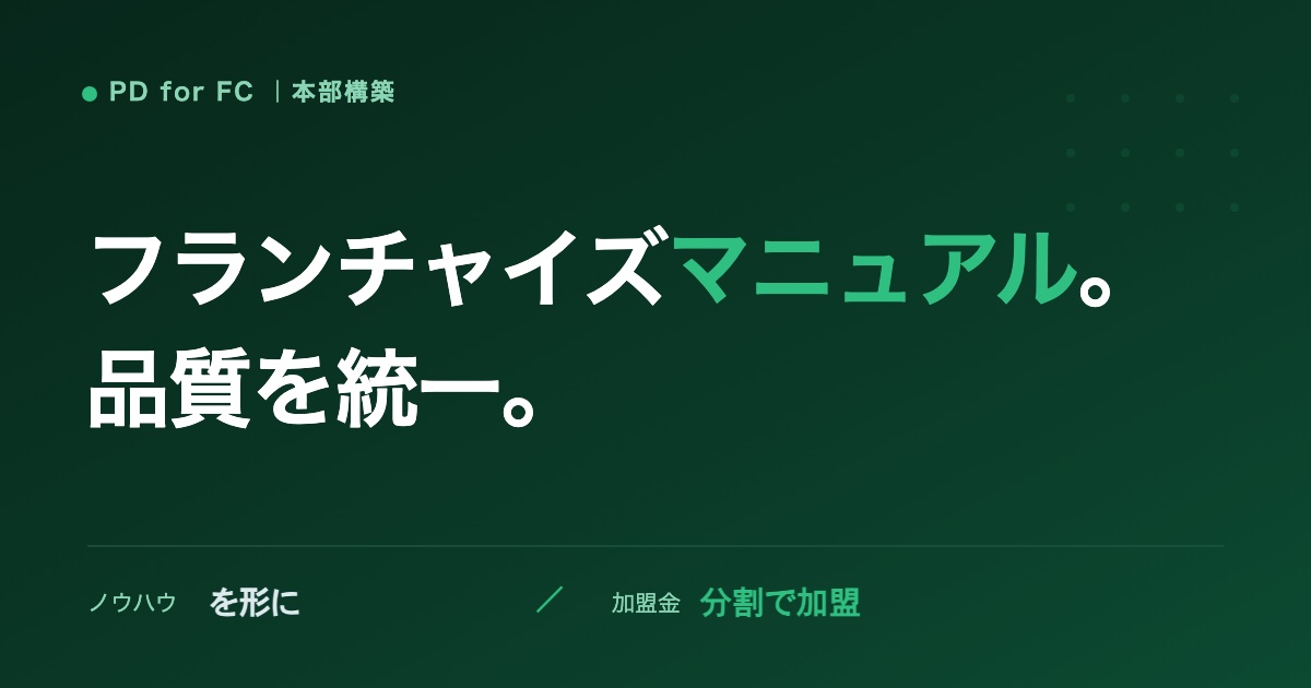 フランチャイズマニュアルの作り方のイメージ